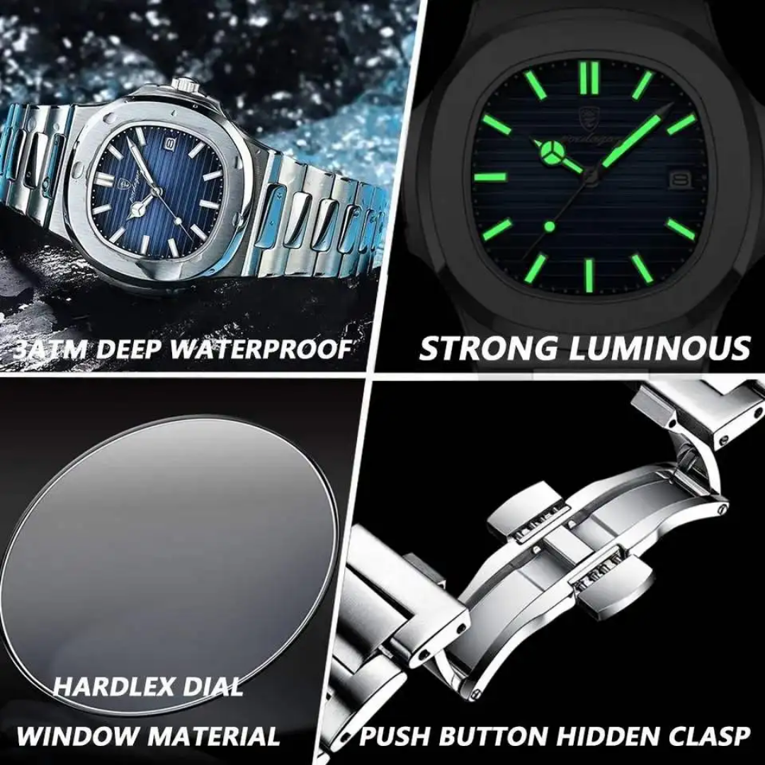 Patik Philips Watch For Mens (Stainless Steel Straps) - Free Cash On Delivery