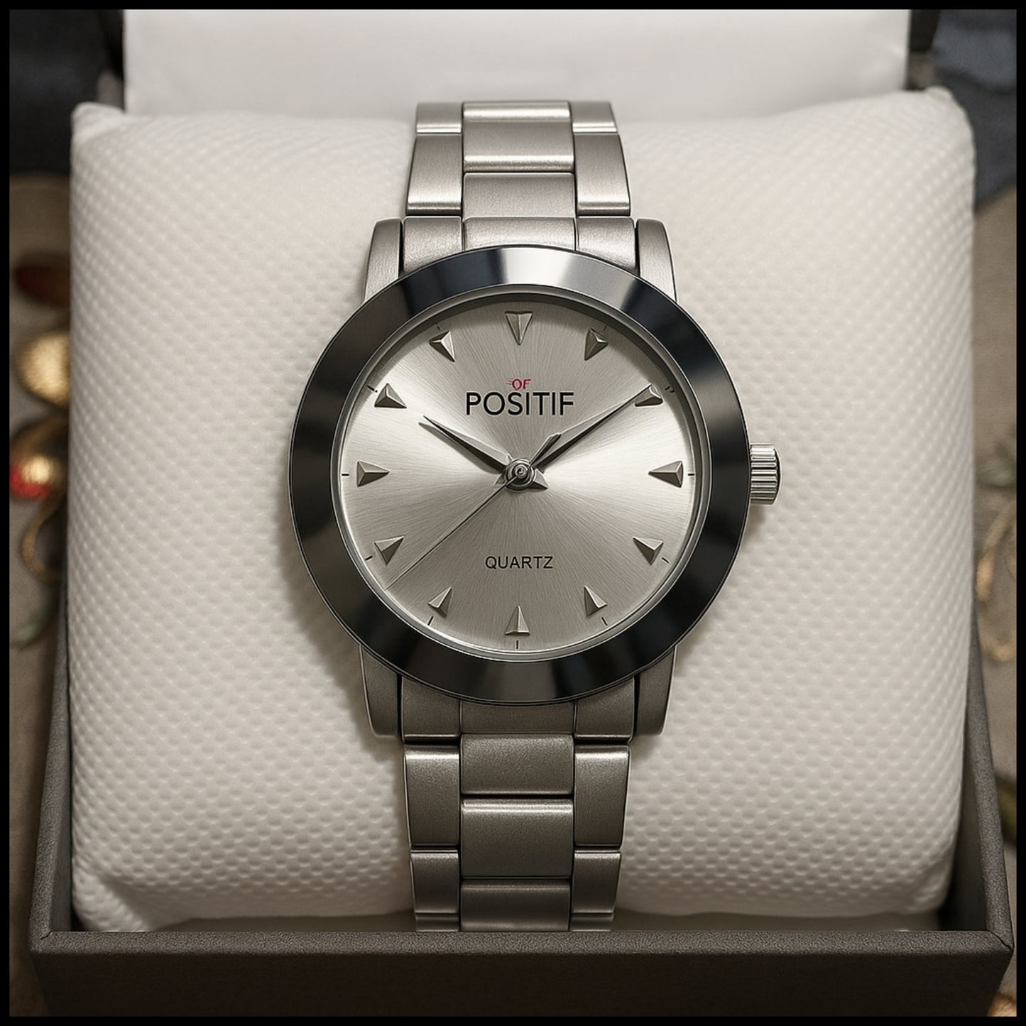 Positif Classic Stainless Steel Quartz Watch For Men's - Free Cash On Delivery