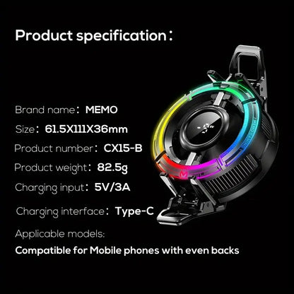 Memo CX15 Latest Mobile Gaming Cooling Fan - Free Cash On Delivery