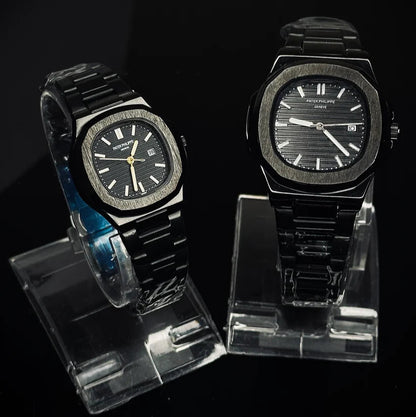Patek Philippe Full Black Couple watches - Free Cash On Delivery