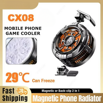 Memo CX08 Mobile Gaming Cooling Fan with RGB & Dual Mount - Free Cash On Delivery