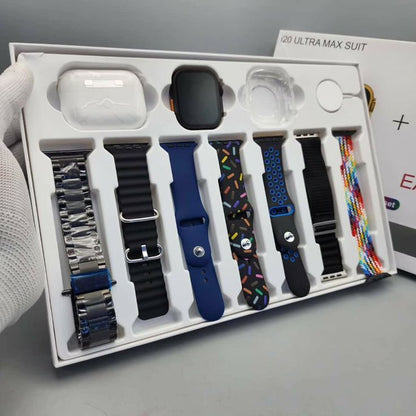 i20 Ultra Max 10-in-1 Smart Watch with Earbuds Combo - Free Cash On Delivery